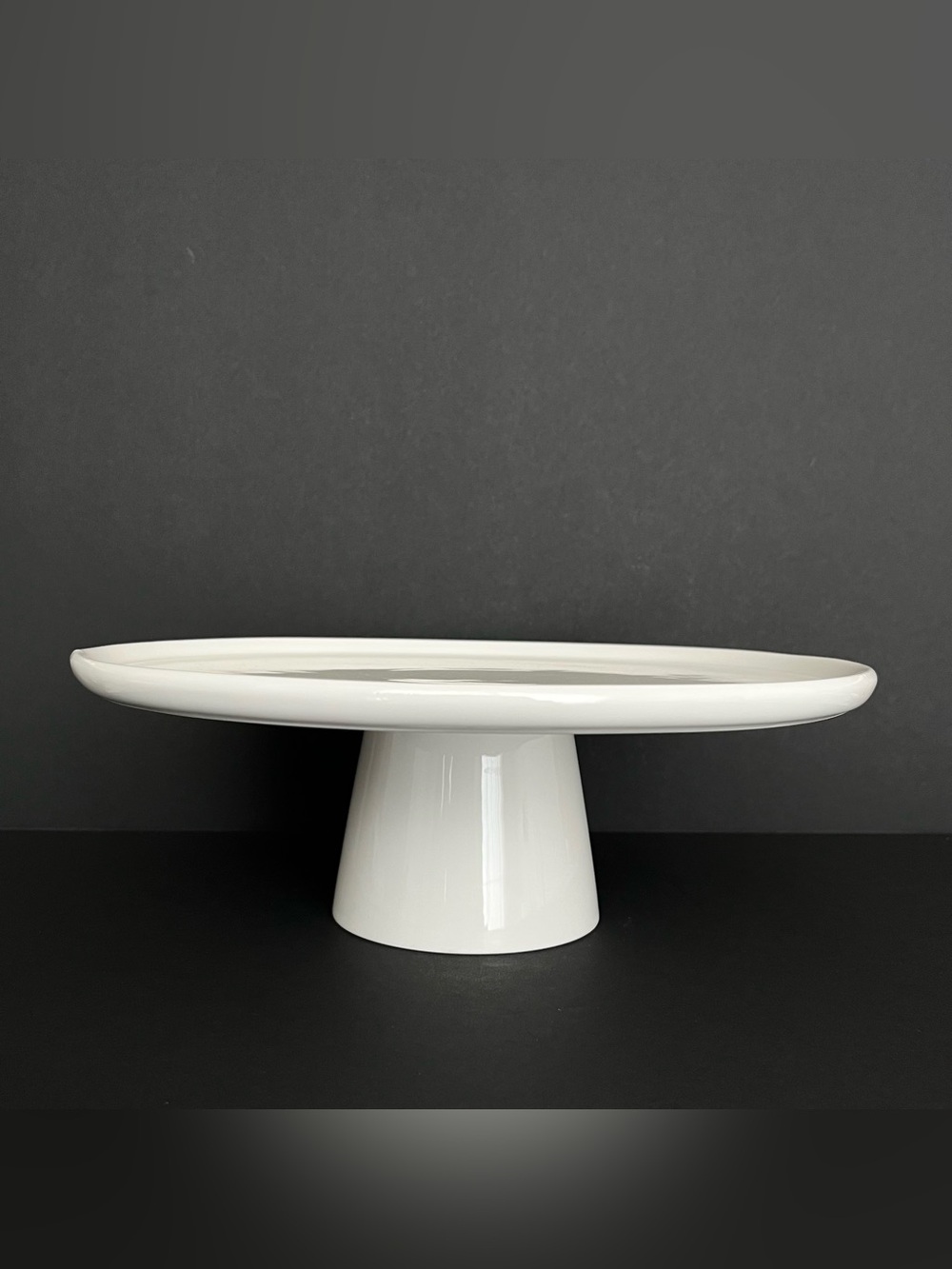 10 Strawberry Street Ceramic Cake Stand Footed Pedestal 10" Minimalist Classic